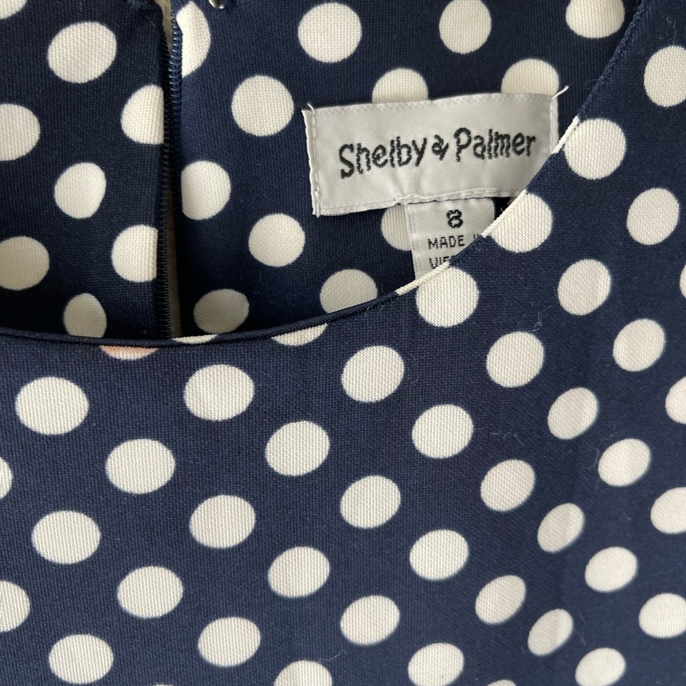 Shelby and Palmer polka dot navy and white, size 8 - Picture 4 of 5